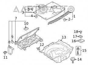 Audi A4 B9 18-25 trunk tool tray worn