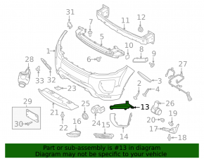 Left fog light cover for Land Rover Range Rover Evoque 12-18