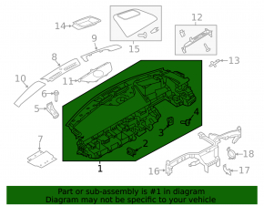 Land Rover Range Rover Velar 18-23 black dashboard panel without airbag