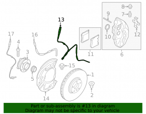 Brake pad wear sensor front left BMW X5 F15 14-18 under performance