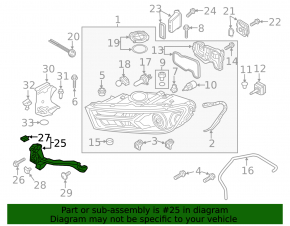 Headlight mount left front Audi Q7 16-19