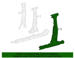 Body pillar central left Lexus UX200 UX250h 19- sawed off