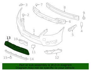 Lower grille of the front bumper Nissan Sentra 13-15 prerest