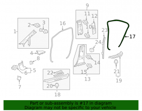 Rear right door seal for Lexus Hs250h 10-12