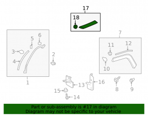 Upper left rear fender molding for Toyota Rav4 19-24
