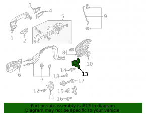 Upper rear right door hinge for Honda Passport 19-25