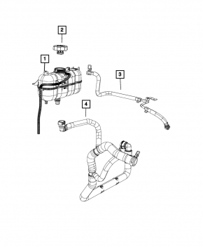 Jeep Cherokee KL 19-23 2.4 Coolant Expansion Tank Without Cap