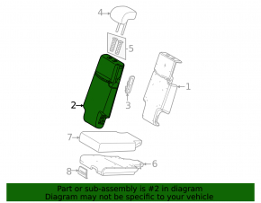 Rear seat, 2nd row, center, Toyota Sienna 21-22, gray leather, 8 seats, with headrest, bent mounting rod