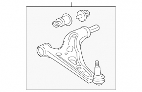 Lower front right control arm GMC Terrain 18- with silent block, cracked silent block