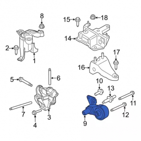 Engine mount rear Ford Fiesta 11-19 1.6