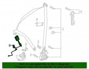 Mercedes W167 GLE 350 450 20-24 passenger seat belt latch