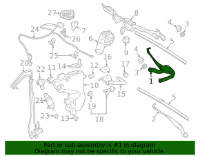 Right windshield wiper arm for Mercedes W211