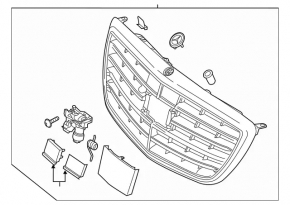 Radiator grille Mercedes S-class W222 14-17 for night vision