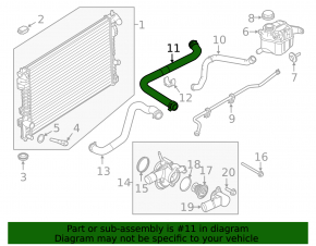 Upper cooling pipe Ford Explorer 11-19