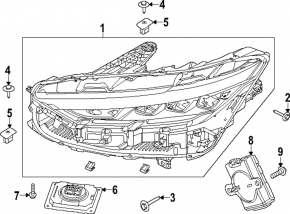 Front right headlight complete Ford Mustang Mach-E 21-23 Projector LED, breakage of the direction