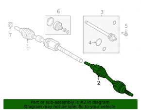 Drive axle shaft front left Lincoln Corsair 20-26 2.0 2.3