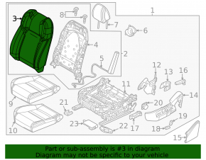 Mazda CX-50 25-26 driver's seat back upholstery, combined black leatherette, heated