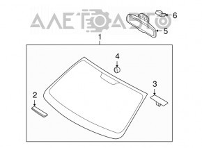 Interior mirror Hyundai Sonata 11-11 black control 5 buttons