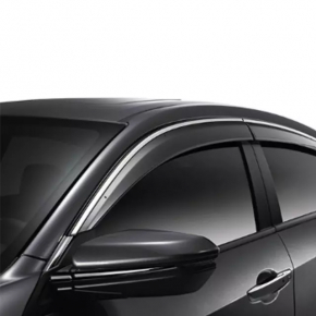 Set of wind deflectors Honda Civic X FC 16-21 4d poking on chrome front left