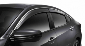 Set of wind deflectors Honda Civic X FC 16-21 4d poking on chrome front left
