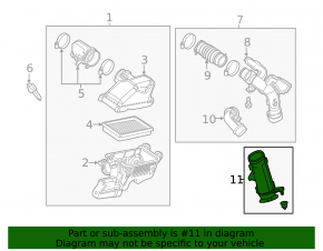 Air duct to filter Nissan Versa Note 13-19 1.6 first