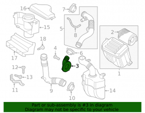 Air duct VW Jetta 11-18 USA 2.0 from filter