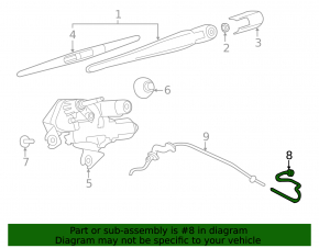 Nissan Leaf 13-17 Rear Window Washer Nozzle