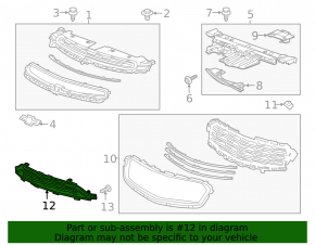 Lower grille front bumper Chevrolet Cruze 15-16 rest
