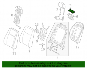 Audi A4 B9 17-25 driver's seat upper backrest trim, gray