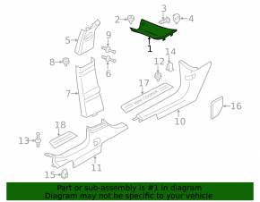 Front pillar trim upper left Mini Cooper Countryman R60 10-16 black