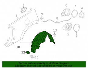 Rear left fender liner Mini Cooper F56 3d 14-24
