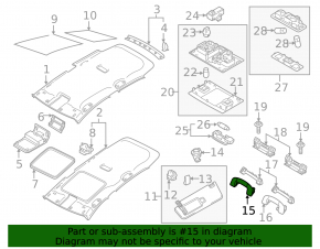 Front left ceiling handle VW Golf 15 - grey