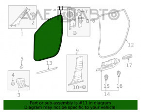 Door seal front left Toyota Highlander 20-