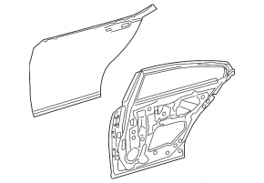 Door bare rear right Lexus ES250 ES300h ES350 21-
