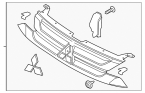 Radiator grille Mitsubishi Outlander 16-18 rest
