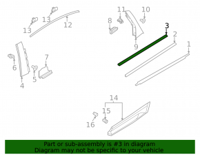 Glass seal inner door rear left Audi Q5 80A 18-24