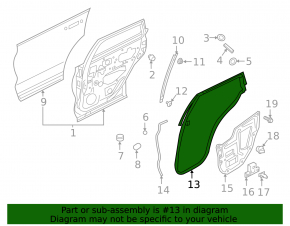 Infiniti QX50 19-25 rear left door seal