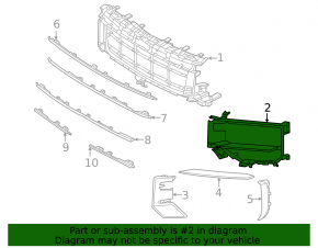 Right front bumper grille for Porsche Cayenne 24-26 Turbo GT coupe, structure