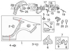 Mudguard rear left front part Mazda 6 13-17