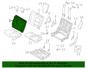 Left rear seat for Ford Escape MK4 2022 without airbag, with armrest, with belt, beige and black cloth, for cleaning, without headrest