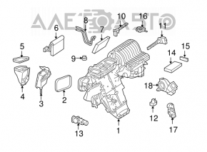 Upper heater air intake for Mercedes X164 GL W164 ML W251 R