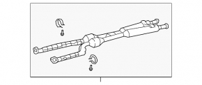 Exhaust line middle part with catalytic converter Lexus LS460 LS600h 07-09 prerest