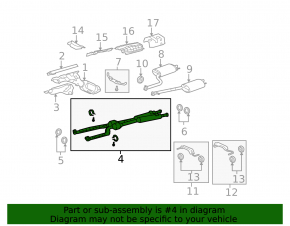 Exhaust line middle part with catalytic converter Lexus LS460 LS600h 07-09 prerest