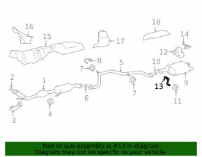 Lexus ES300h ES350 19-26 Rear Muffler Bracket with Front Barrel and Rubber