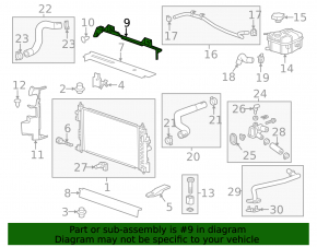 Upper radiator deflector Chevrolet Malibu 13-15 2.5