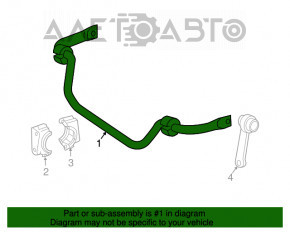 Front stabilizer Mercedes W211 E350 without brackets