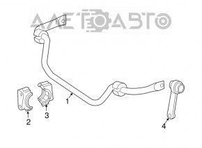 Front stabilizer Mercedes W211 E350 without brackets