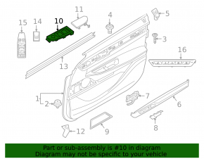 Front right window lift control trim BMW 7 G11 G12 16-22 black
