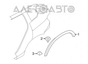 Rear right fender arch trim BMW X3 F25 11-17