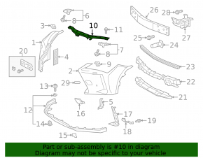 Front bumper bracket upper Lexus UX200 UX250h 19-